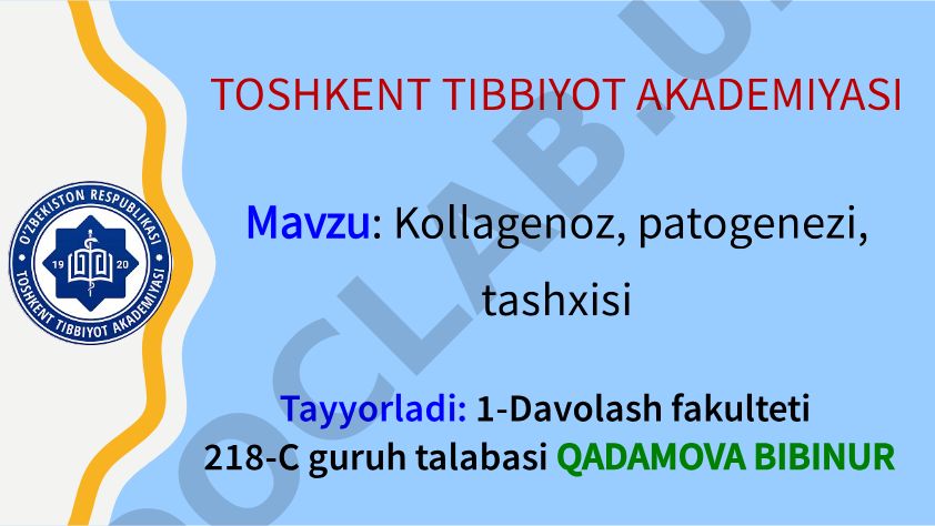 Kollagenoz, patogenezi, tashxisi