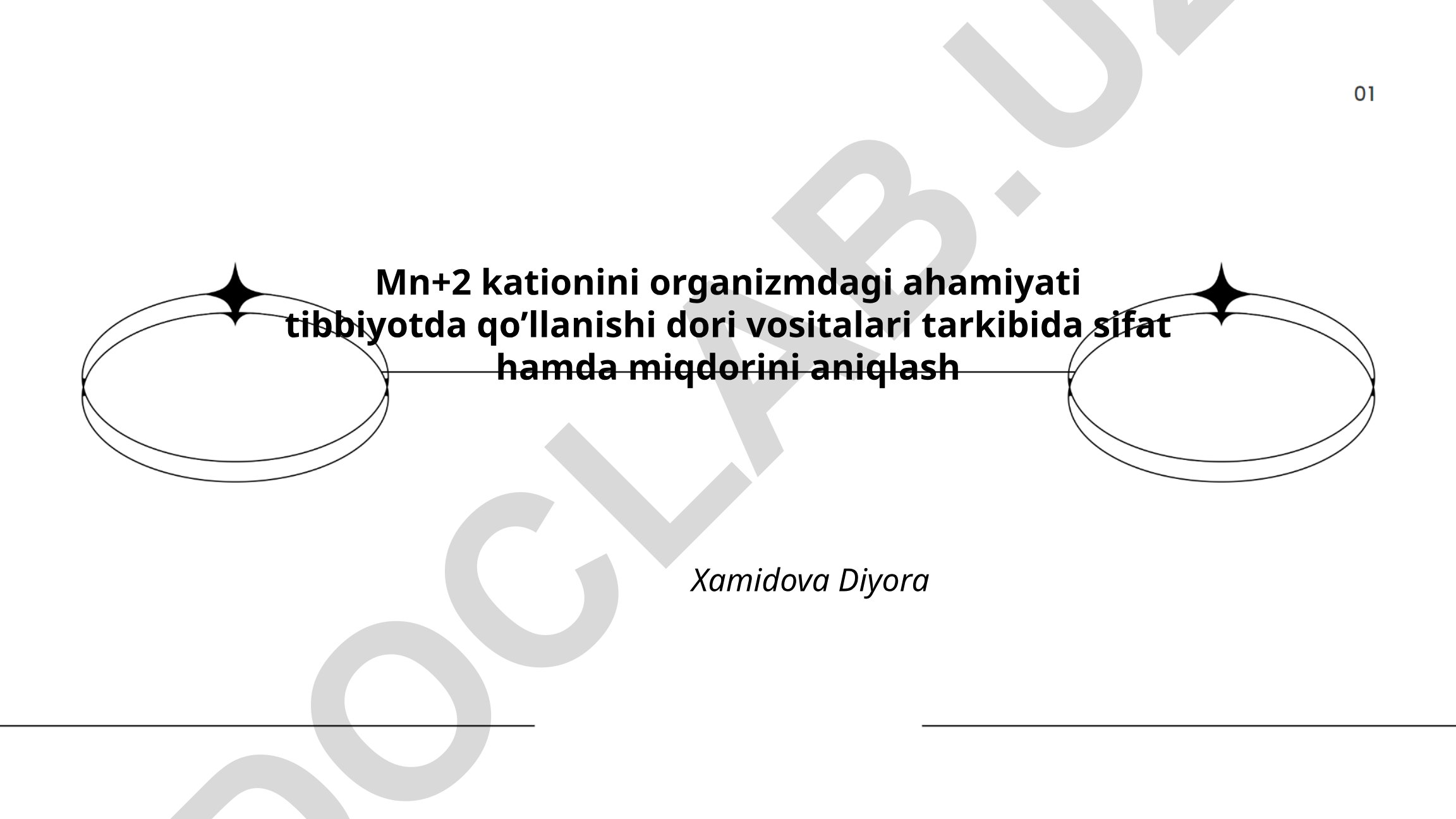 Mn+2 kationining organizmdagi ahamiyati va tibbiyotda qo'llanishi