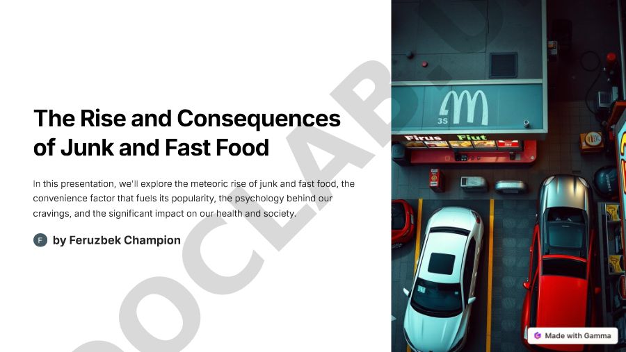 The Rise and Consequences of Junk and Fast Food