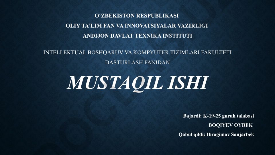 Ma'lumotlarni faylga saqlovchi kontaktlar tizimini yaratish