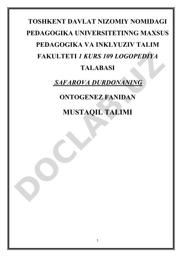 Bolalar lug'at boyligini shakilantirishning asosiy bosqichlari