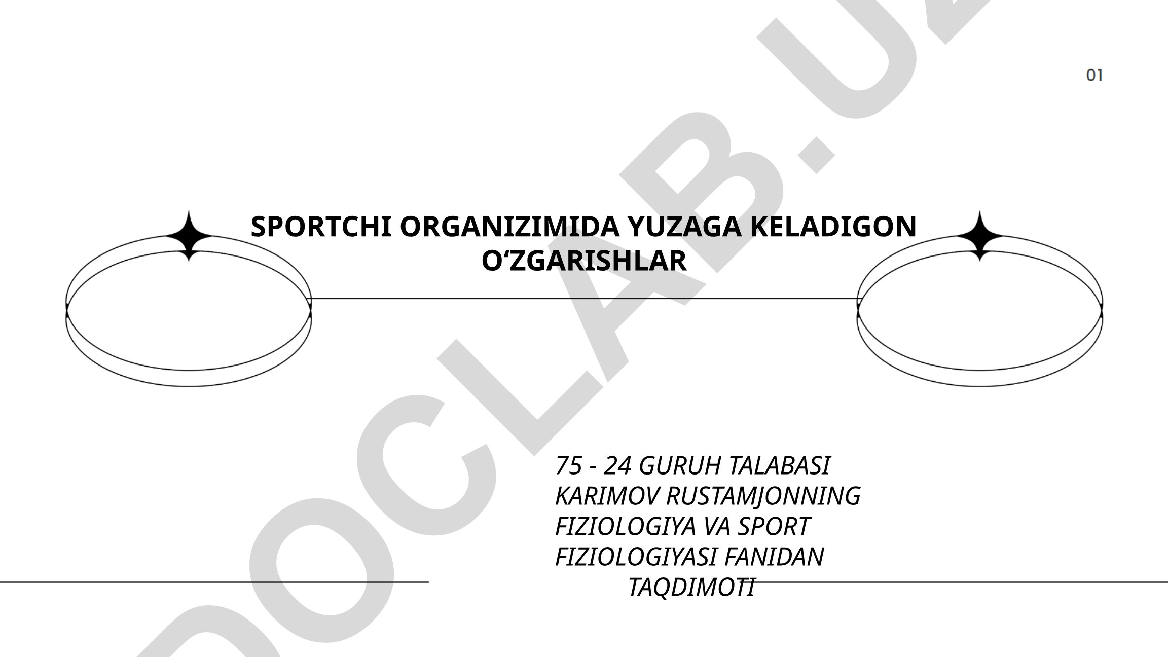 Sportchi organizimida yuzaga keladigan o'zgarishlar