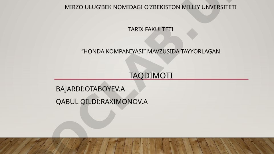 Honda kompaniyasi tarixi va faoliyati