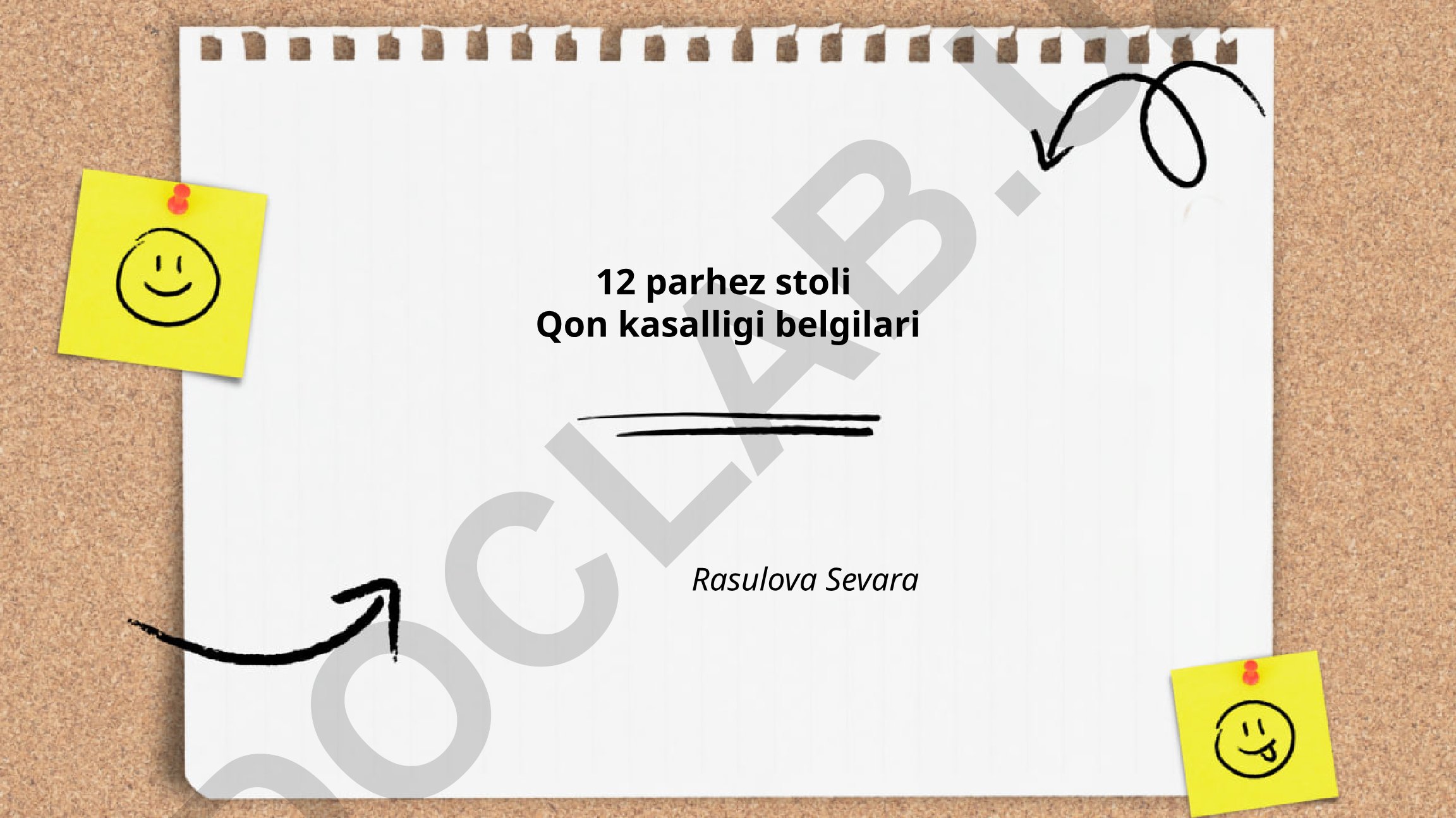 12-parhez stoli va qon kasalliklari belgilari