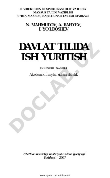 Davlat tilida ish yuritish