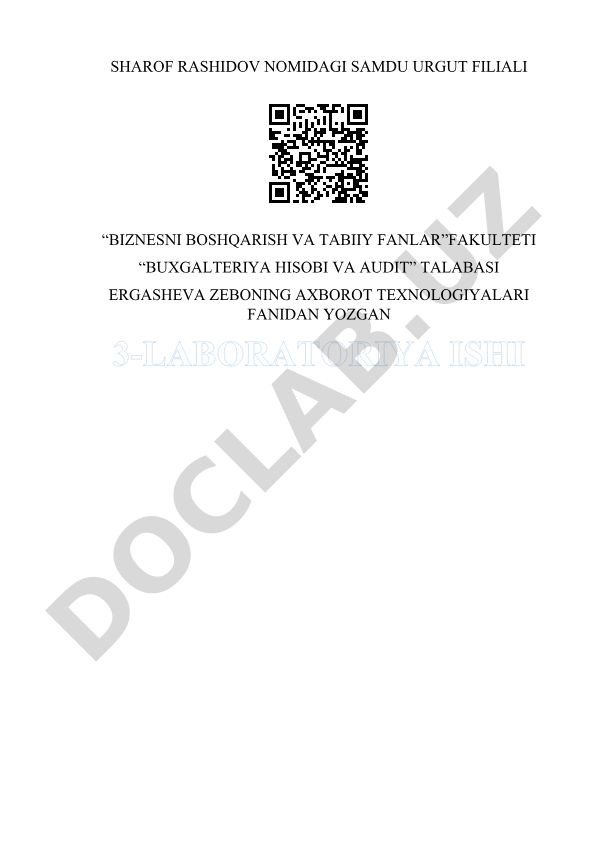 Word dasturi yordamida sohaga oid me'yoriy hujjatlarni tayyorlash