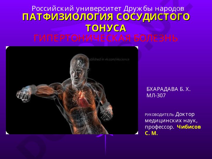 Патфизиология сосудистого тонуса и гипертоническая болезнь