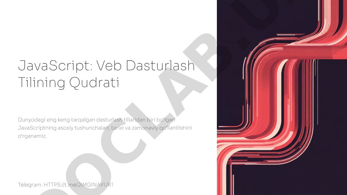 JavaScript: Veb Dasturlash Tilining Qudrati