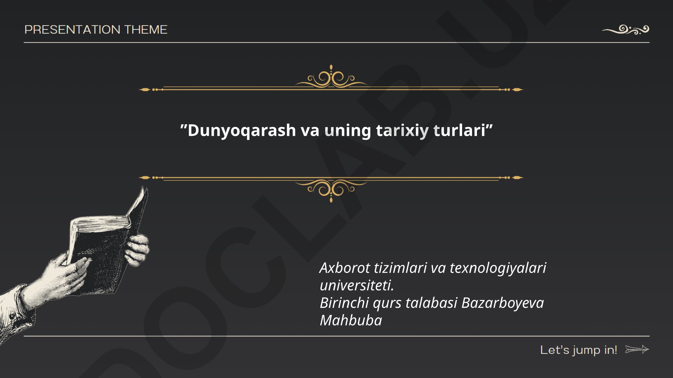 Dunyoqarash va uning tarixiy turlari