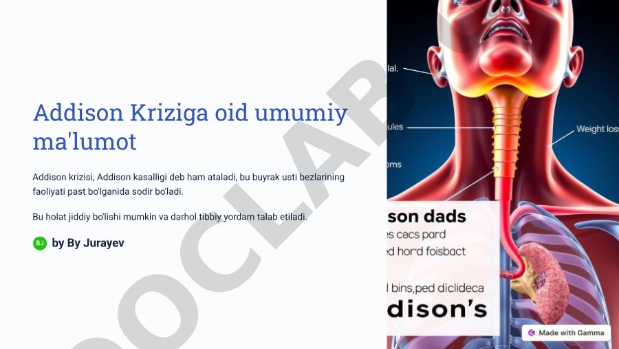 Addison krizisi: belgilari, sabablari va tashxisi