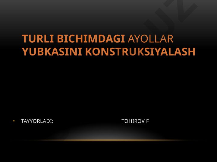 Turli bichimdagi ayollar yubkalarini konstruksiyalash