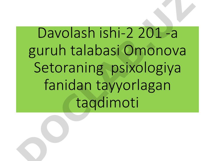 Psixologiyaning zamonaviy tendensiyalari