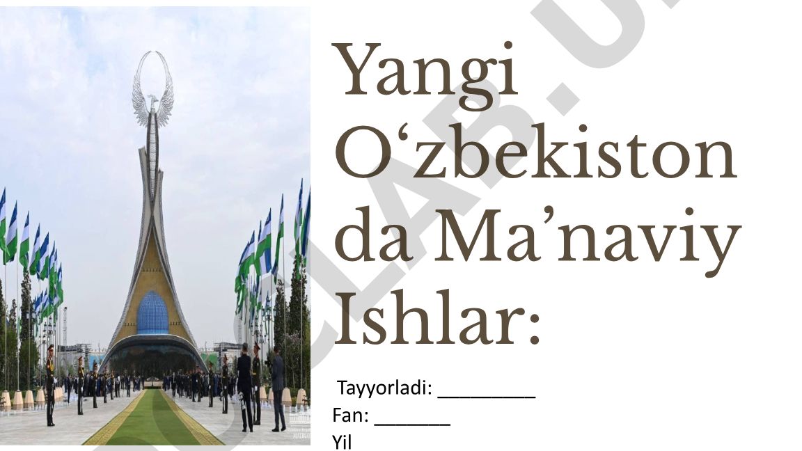 Yangi O‘zbekistonda Ma’naviy Ishlar