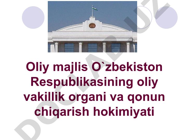 O'zbekiston Respublikasi Oliy Majlisining qonun chiqarish jarayoni