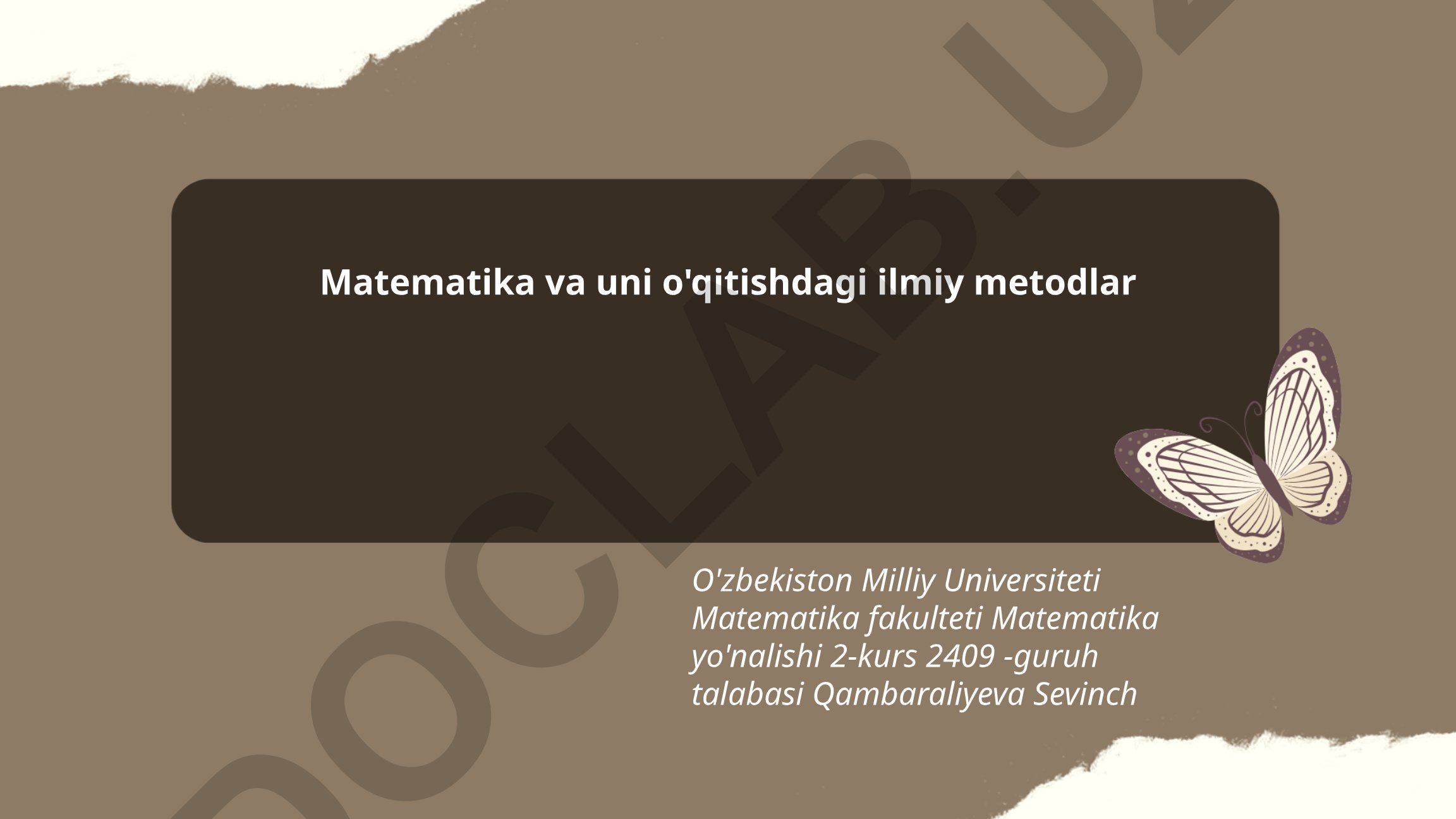 Matematika va uni o'qitishdagi ilmiy metodlar