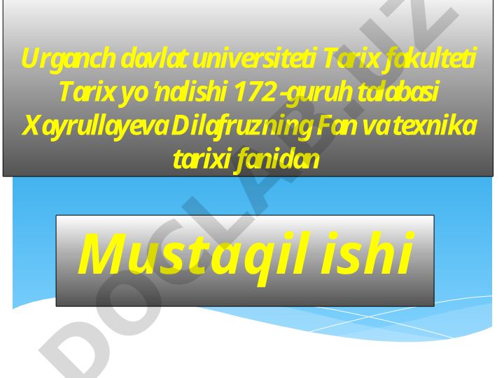 XX asr ilmiy texnika taraqqiyoti va ilmiy texnika inqilobi asri