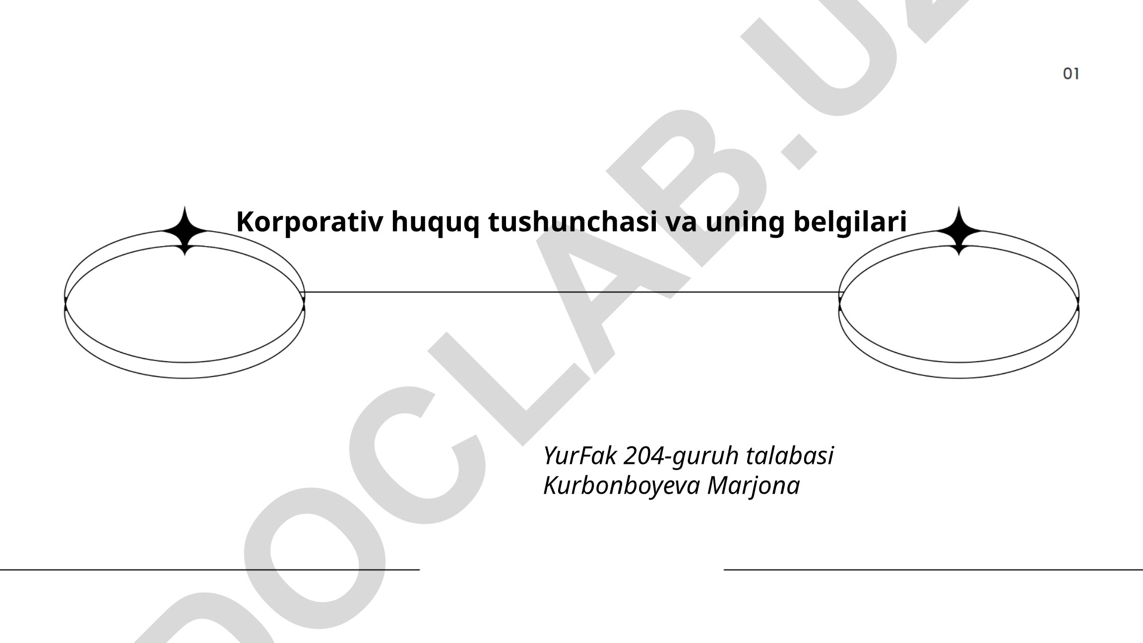 Korporativ huquq tushunchasi va uning belgilari