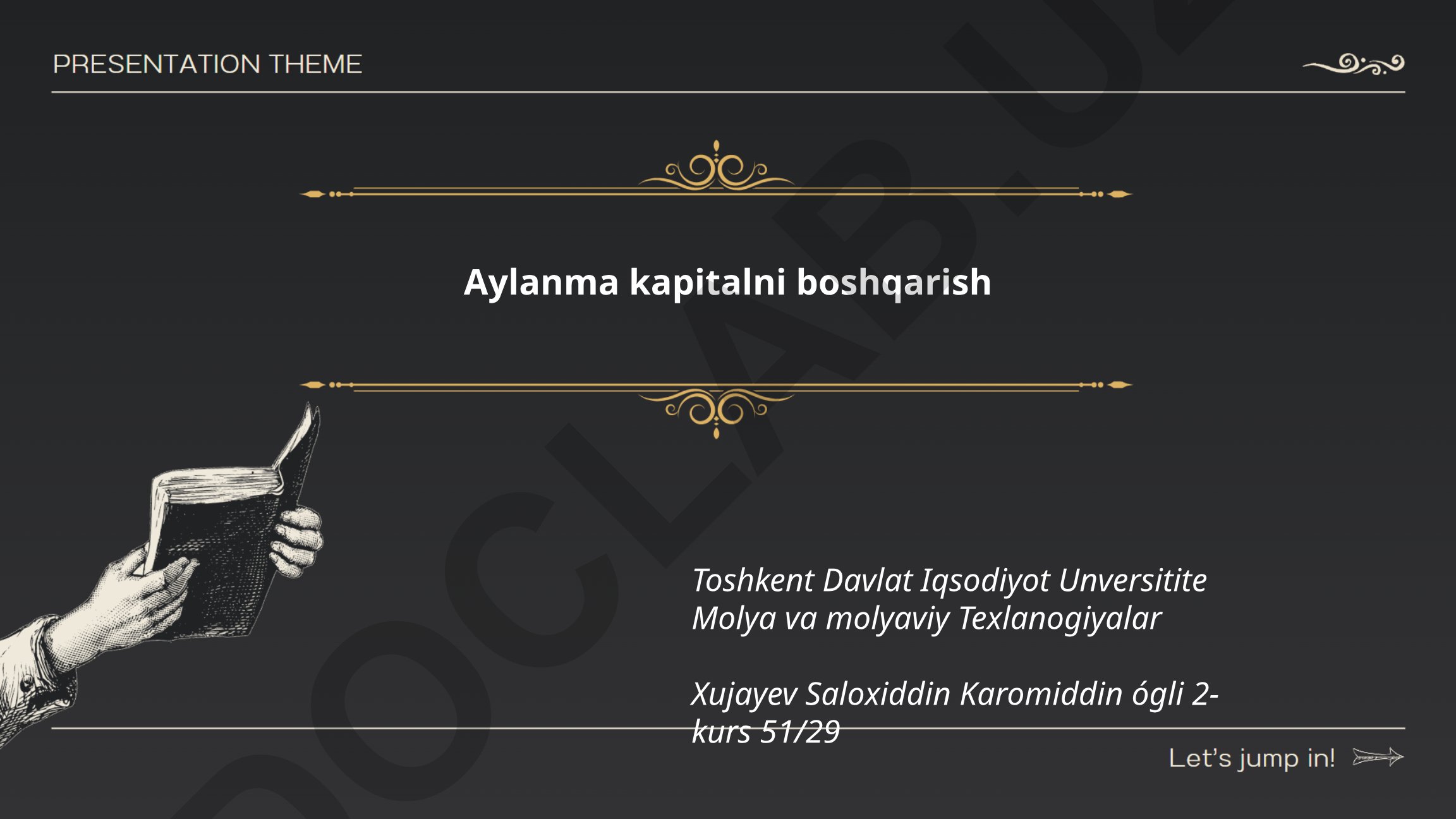 Aylanma kapitalni boshqarish