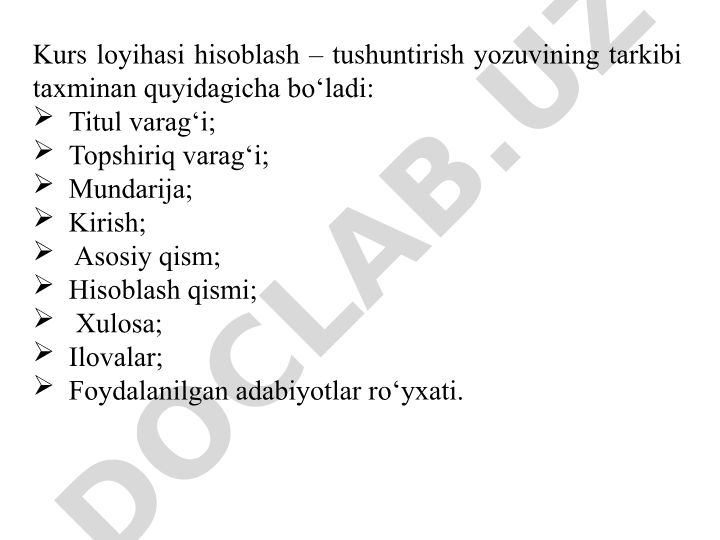Yong'in xavfsizligi fanidan kurs loyihasi