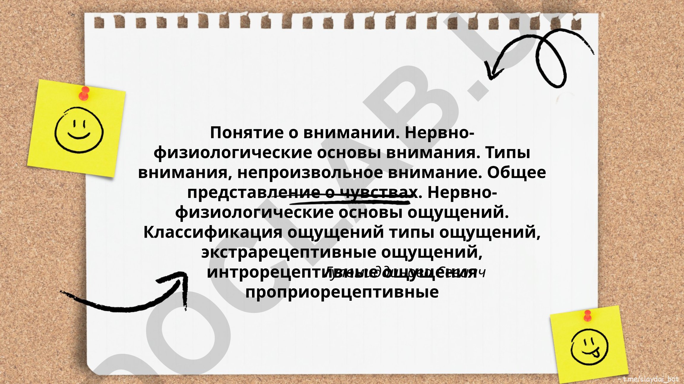 Понятие о внимании и нервно-физиологические основы ощущений