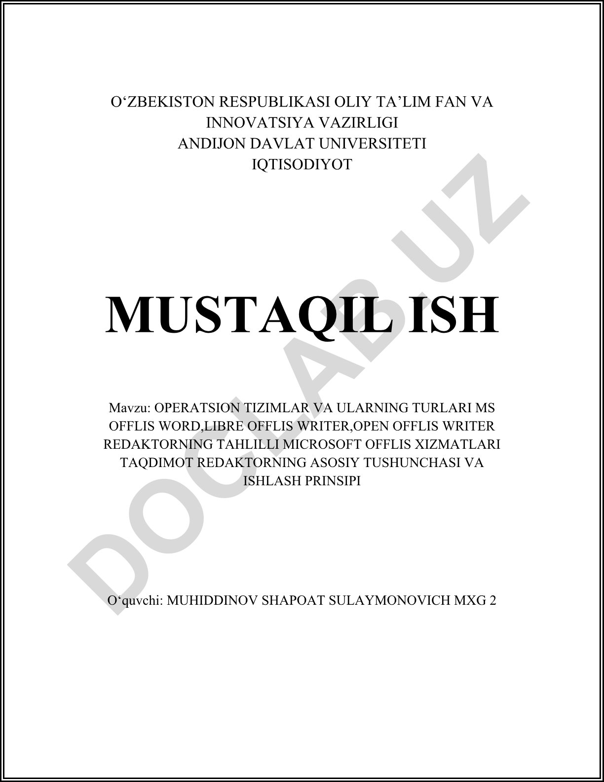 Operatsion tizimlar va ularning turlari