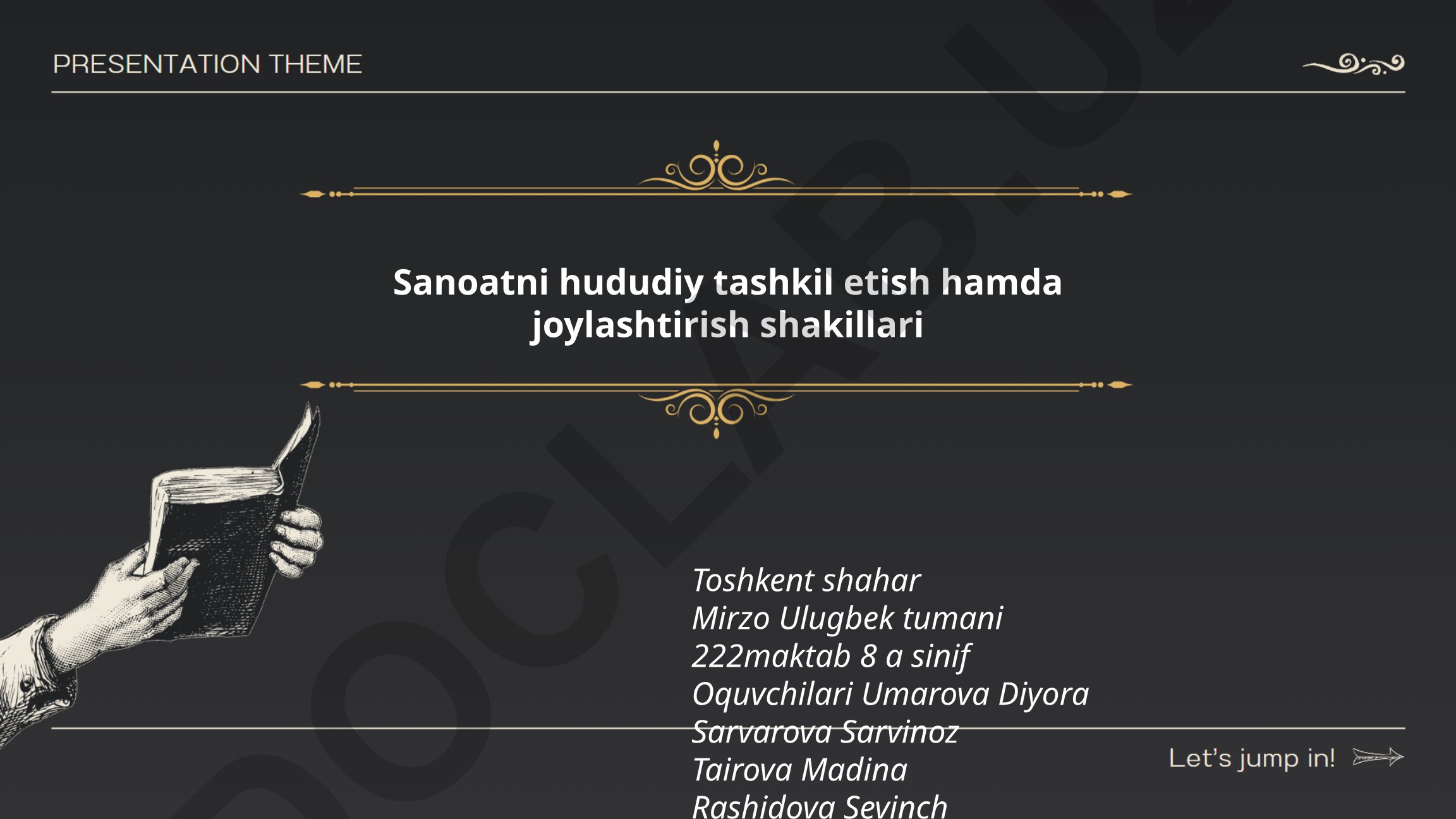 Sanoatni hududiy tashkil etish hamda joylashtirish shakillari
