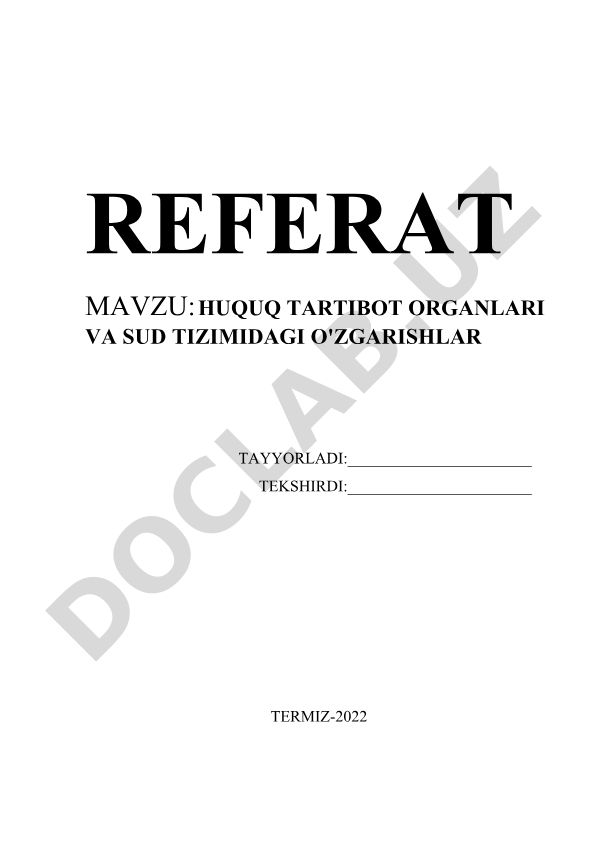 Sud-huquq tizimini isloh qilish va fuqarolarning huquqlarini himoya qilish