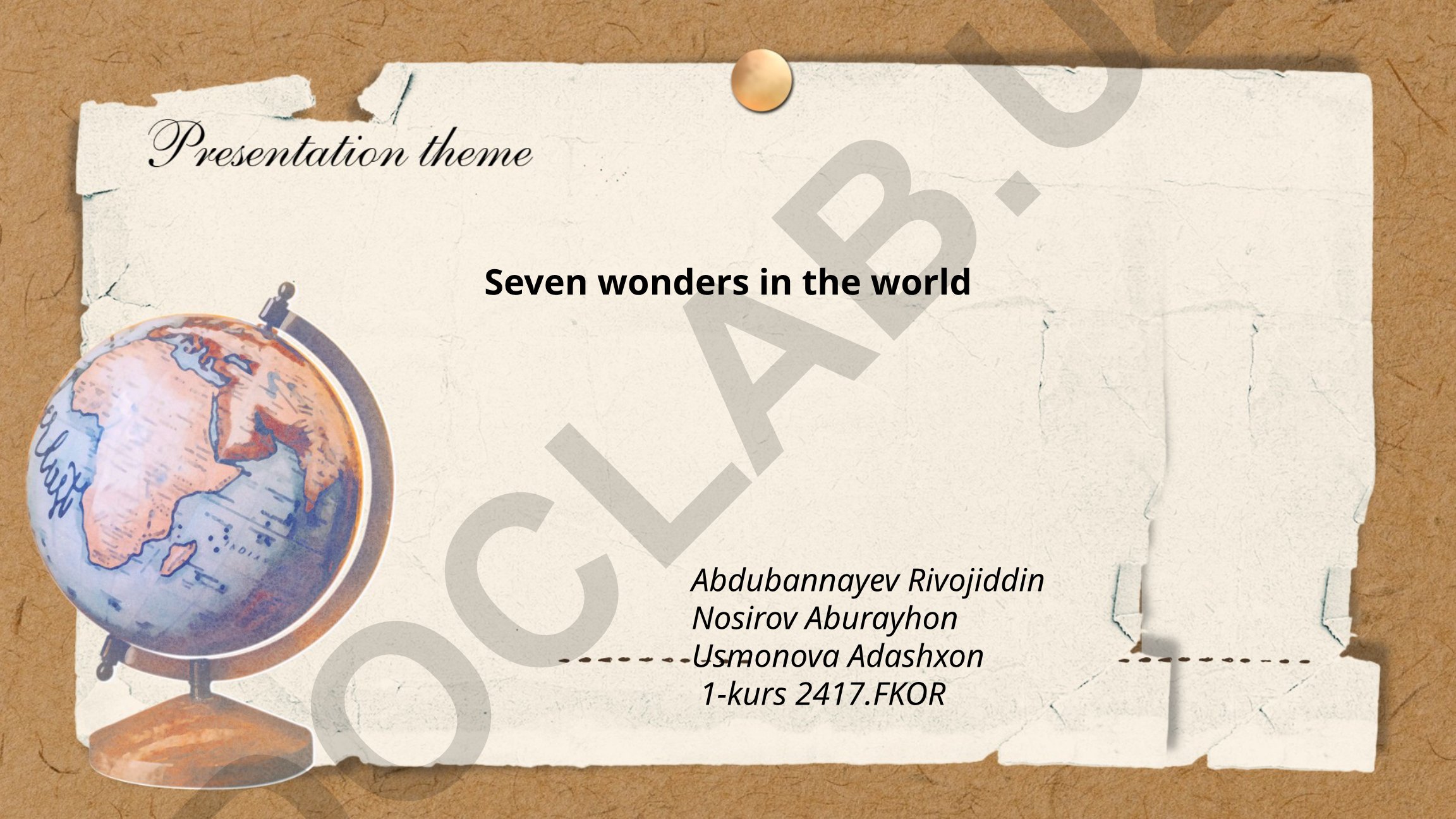 Seven Wonders of the Ancient World