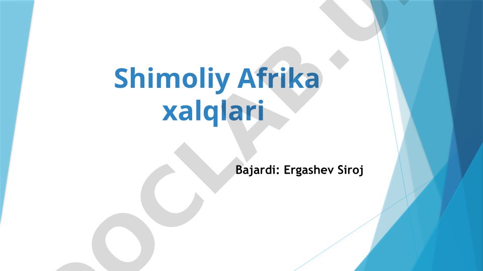 Shimoliy Afrika xalqlari tarixi va madaniyati