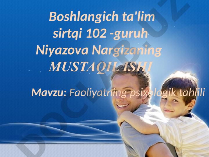 Faoliyatning psixologik tahlili