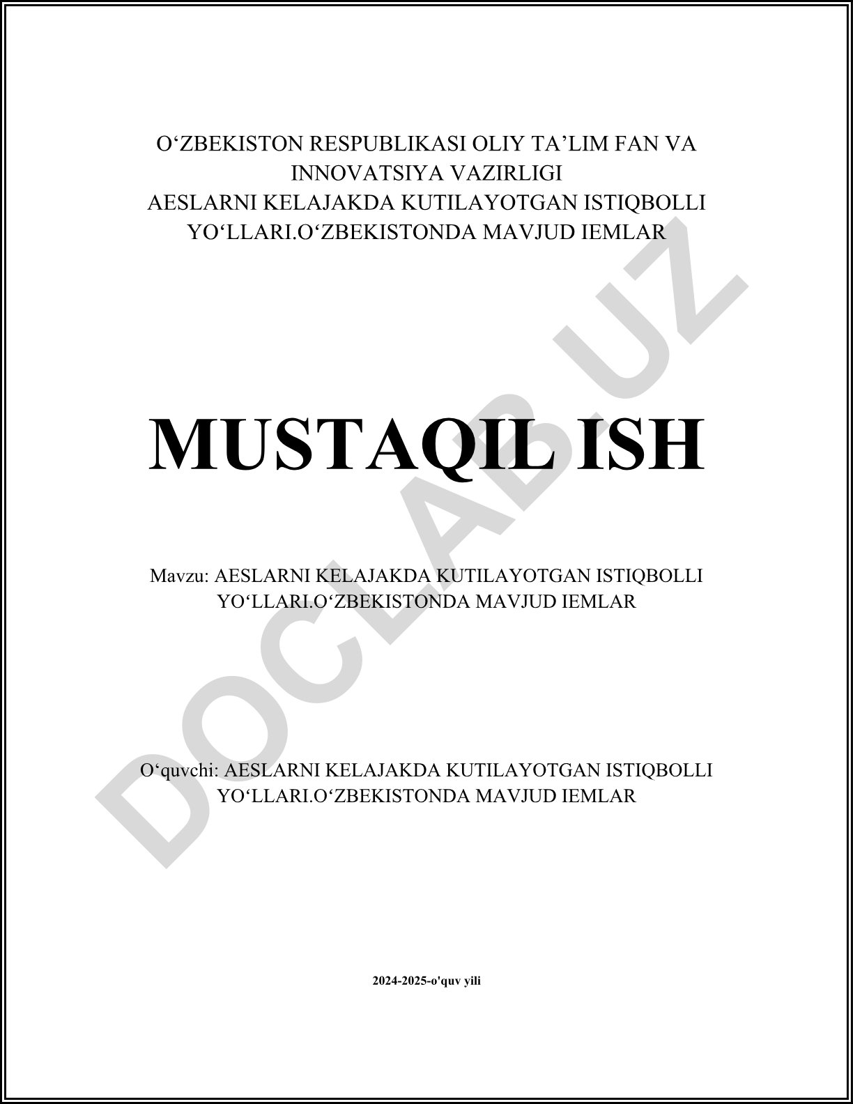AESlarni kelajakda kutilayotgan istiqbolli yoʻllari. Oʻzbekistonda mavjud IEMlar