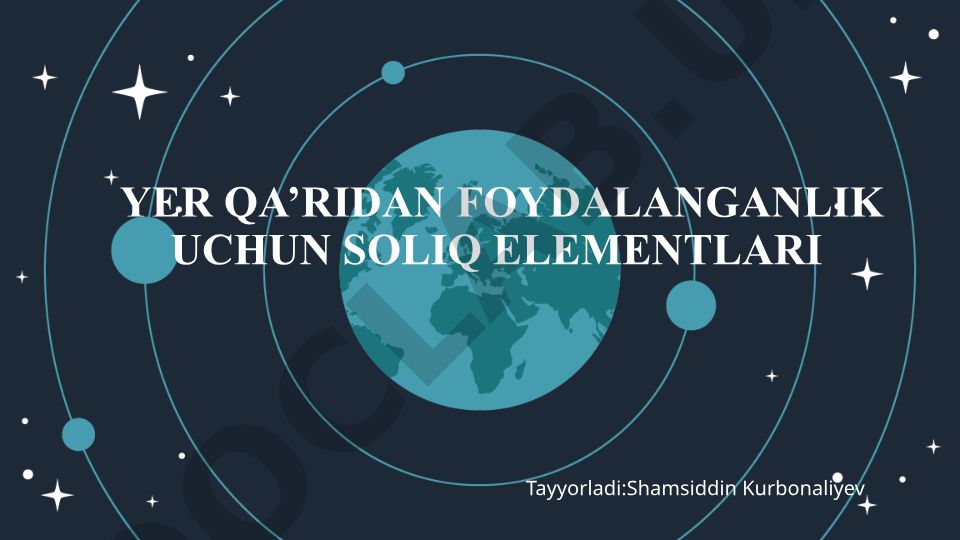 Yer qa'ridan foydalanganlik uchun soliq elementlari
