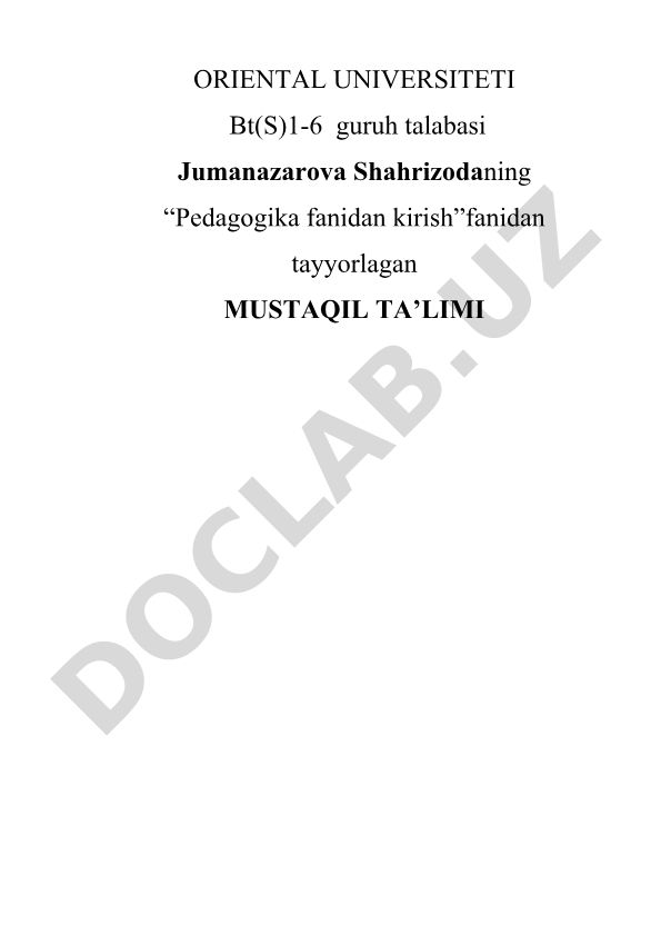 Muammoli ta'limni tashkil etish