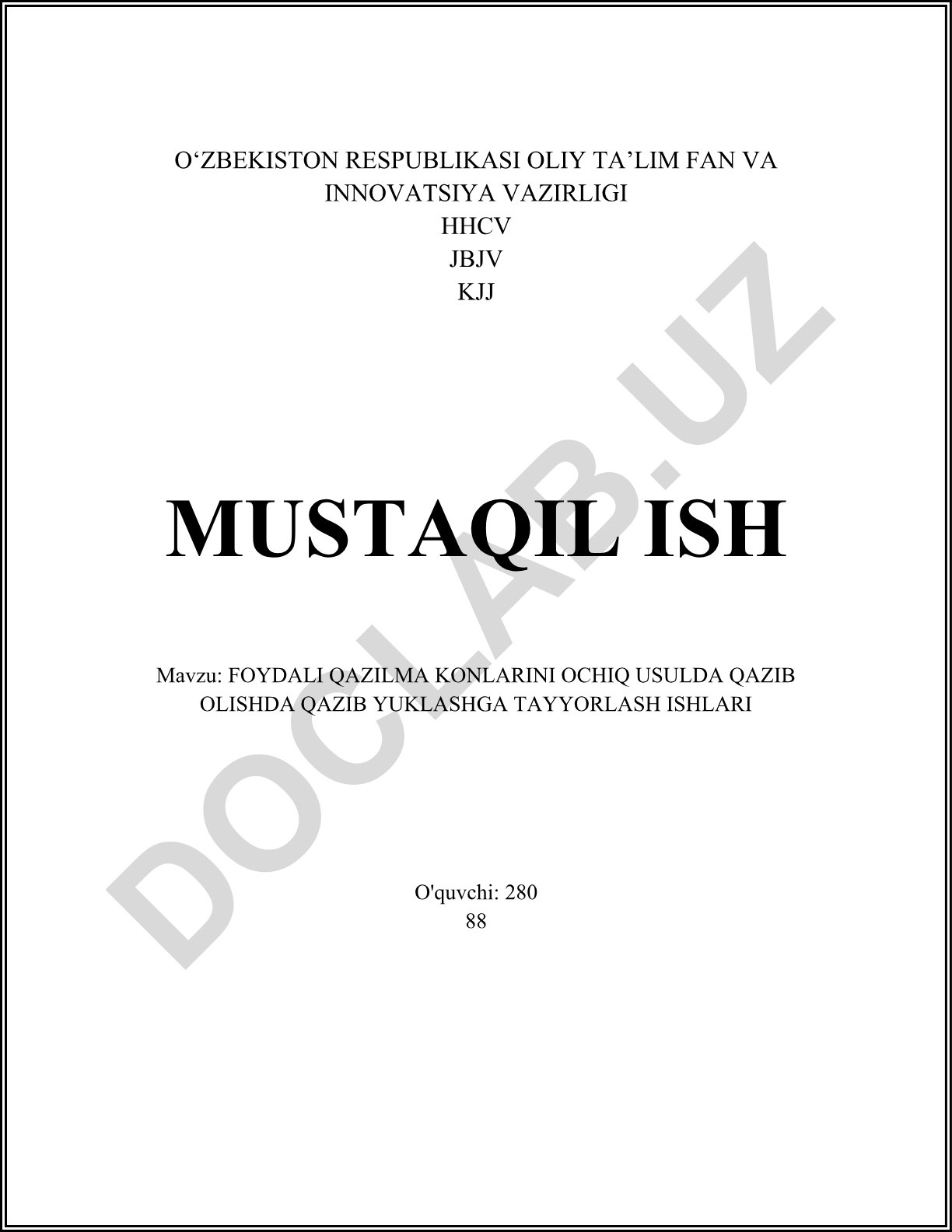 Foydali qazilma konlarini ochiq usulda qazib olishda qazib yuklashga tayyorlash ishlari