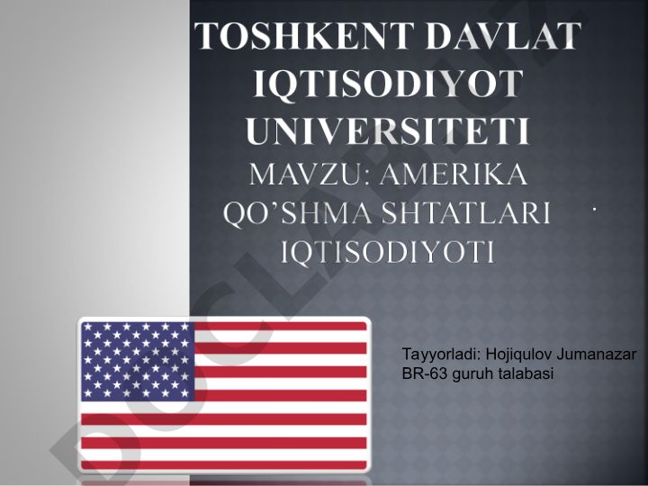 AQSH iqtisodiyoti va O'zbekiston to'lov balansi