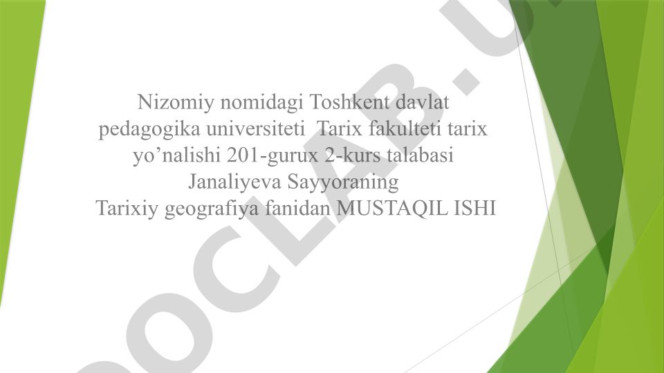 Tarixiy Kartografiyaning shakillanishi va taraqiyyoti