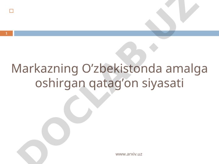 Sovet tuzumining O'zbekistonda amalga oshirgan qatag'on siyosati