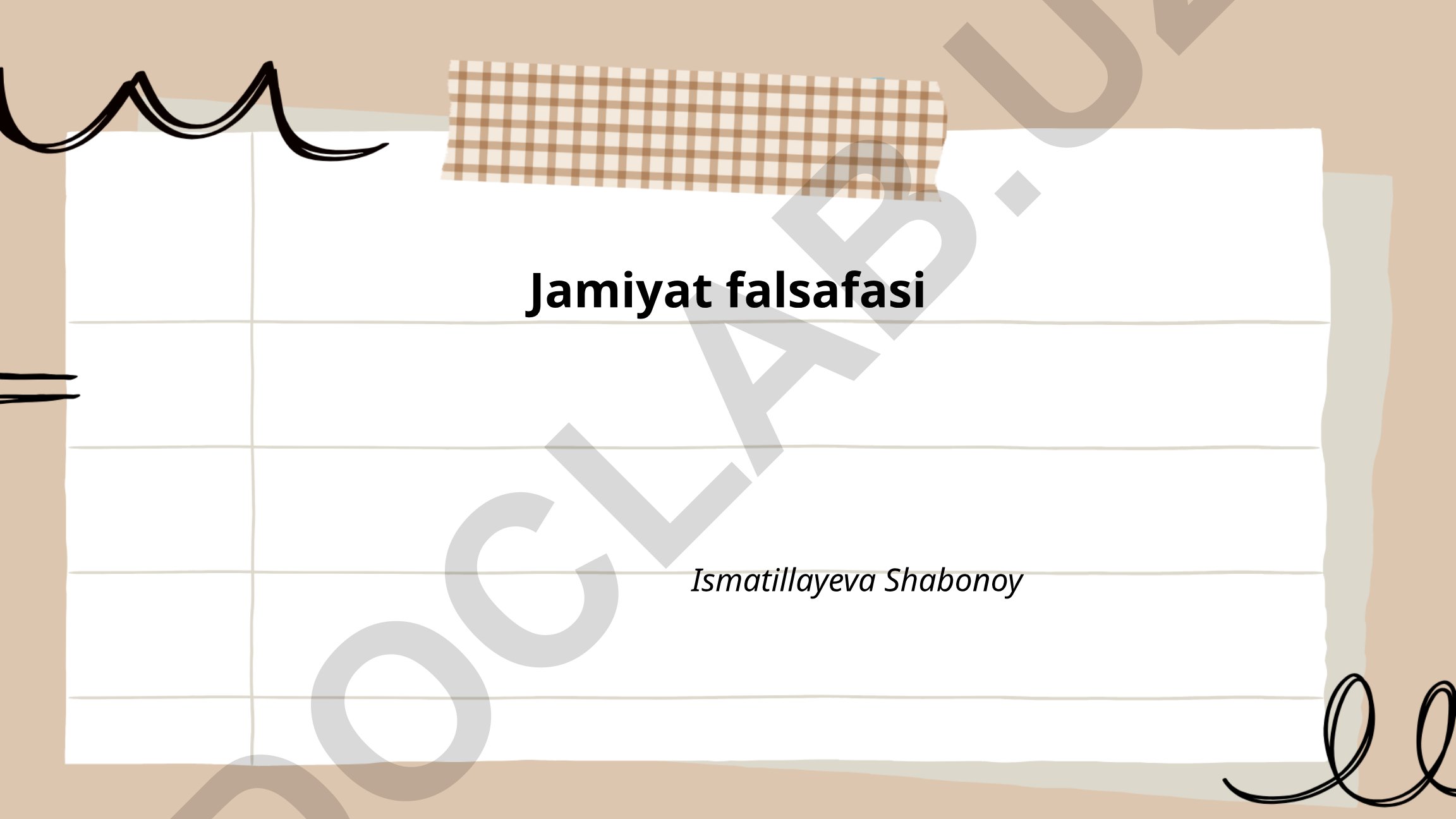 Jamiyat falsafasining asosiy tamoyillari va jamiyat-shaxs munosabatlari