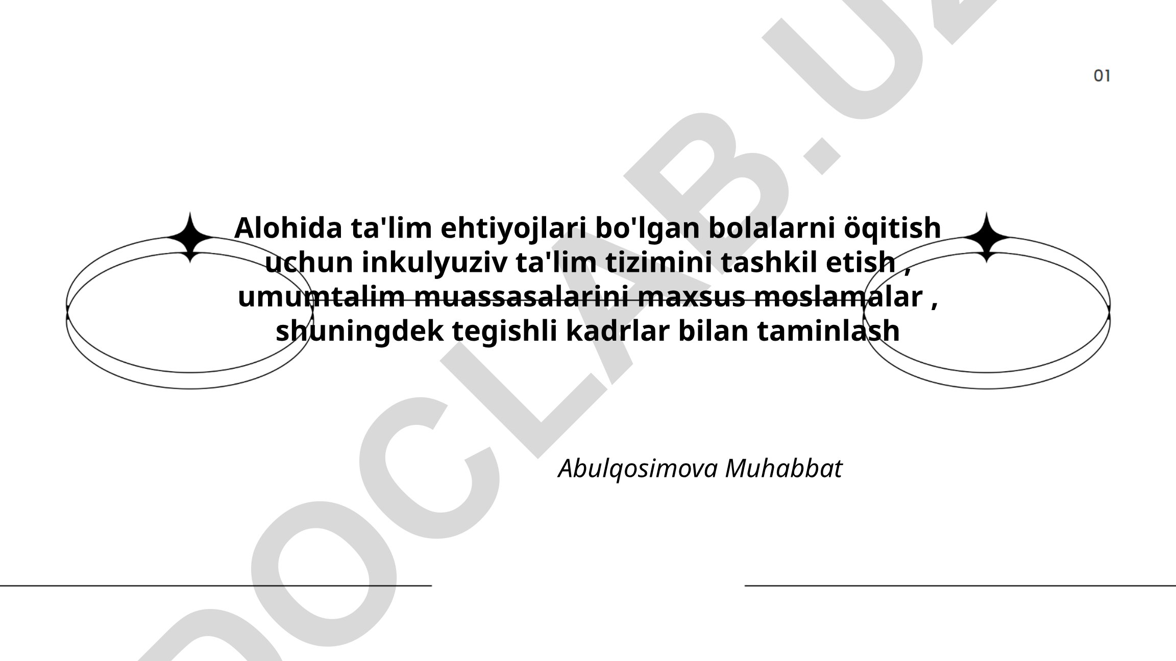 Alohida ta'lim ehtiyojlari bo'lgan bolalar uchun inklyuziv ta'lim tizimi