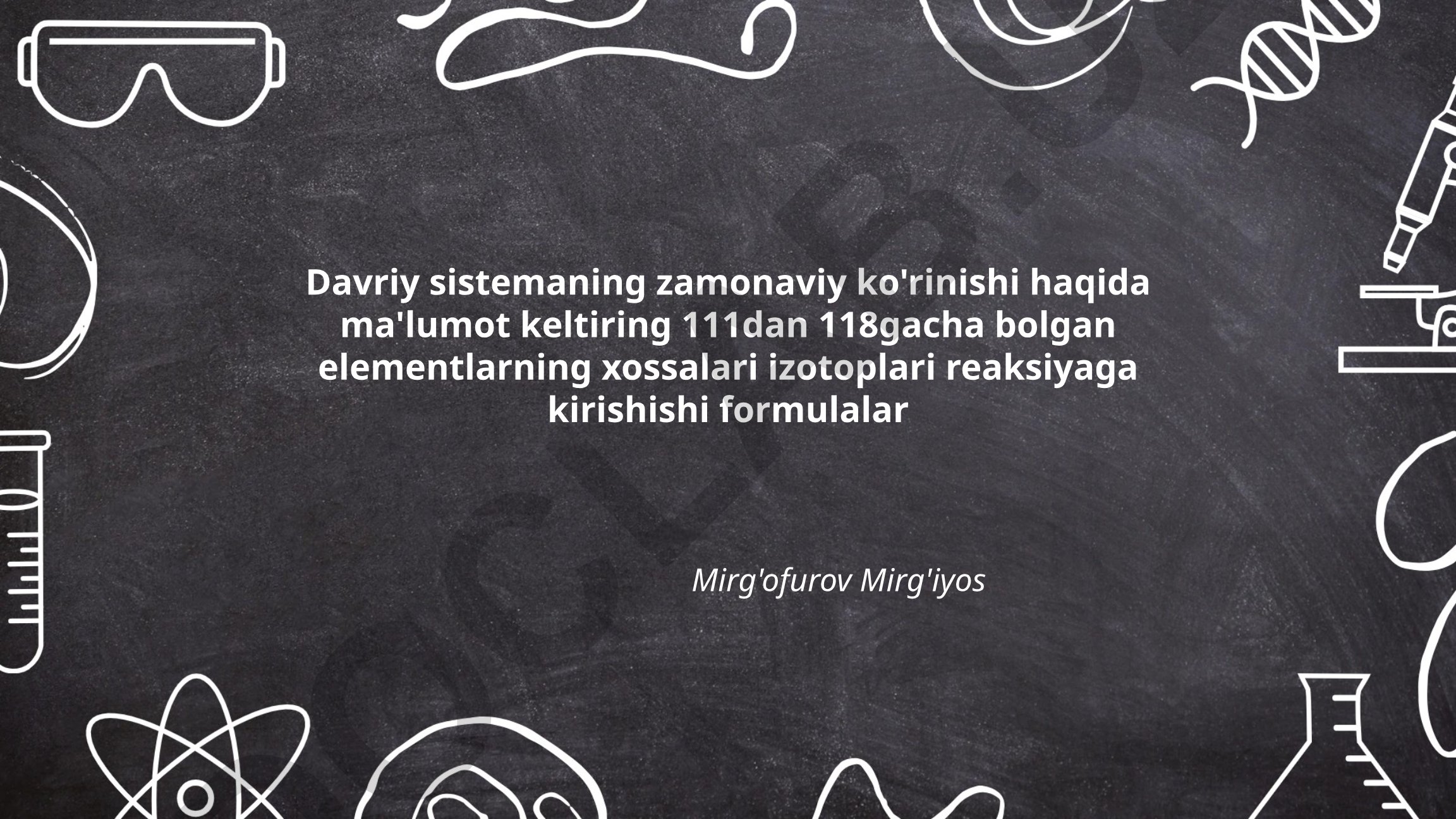 Davriy sistemaning zamonaviy ko'rinishi va 111-118 elementlar