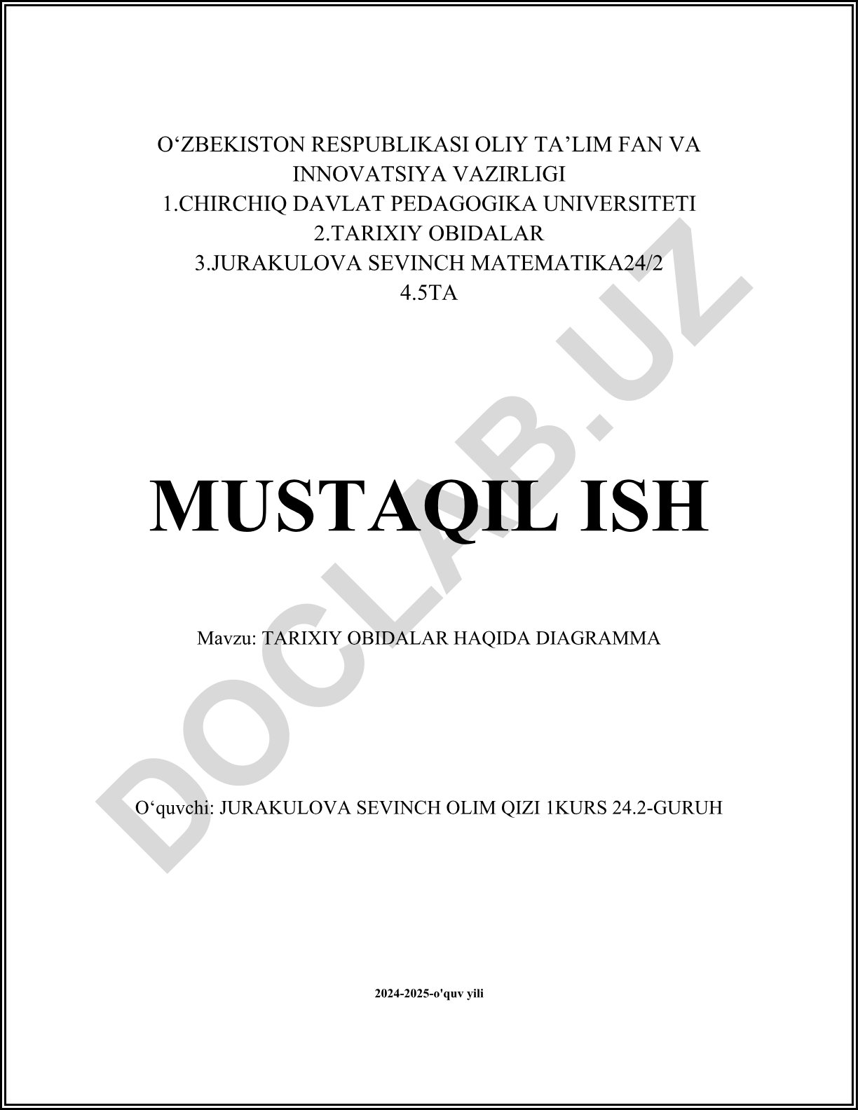 Tarixiy obidalar haqida diagramma