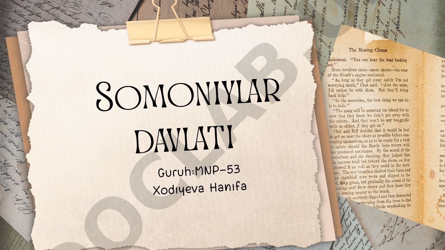 Somoniylar davlati va Movarounnahrning siyosiy hayoti