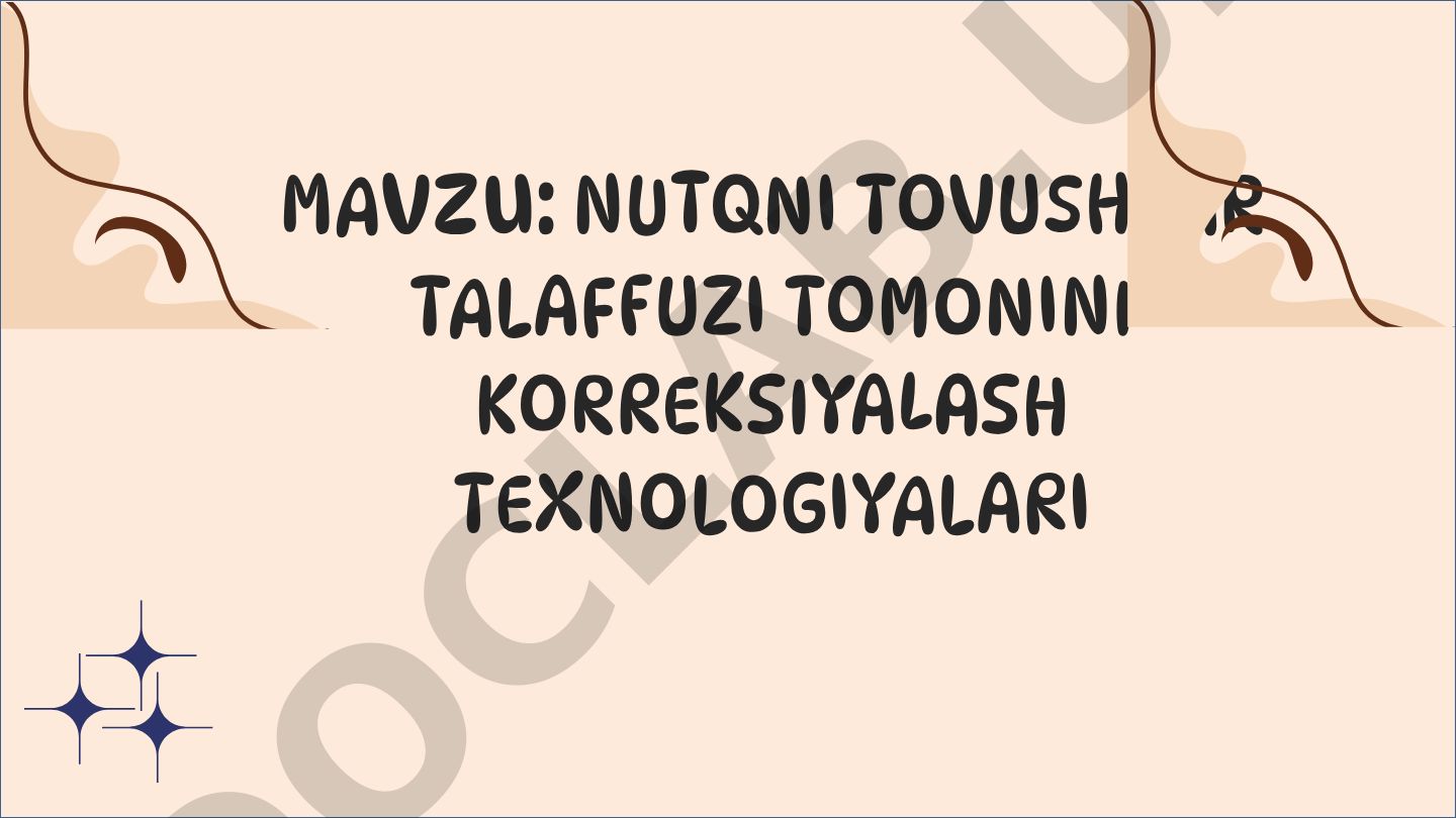 Nutq tovushlarini korreksiyalash texnologiyalari