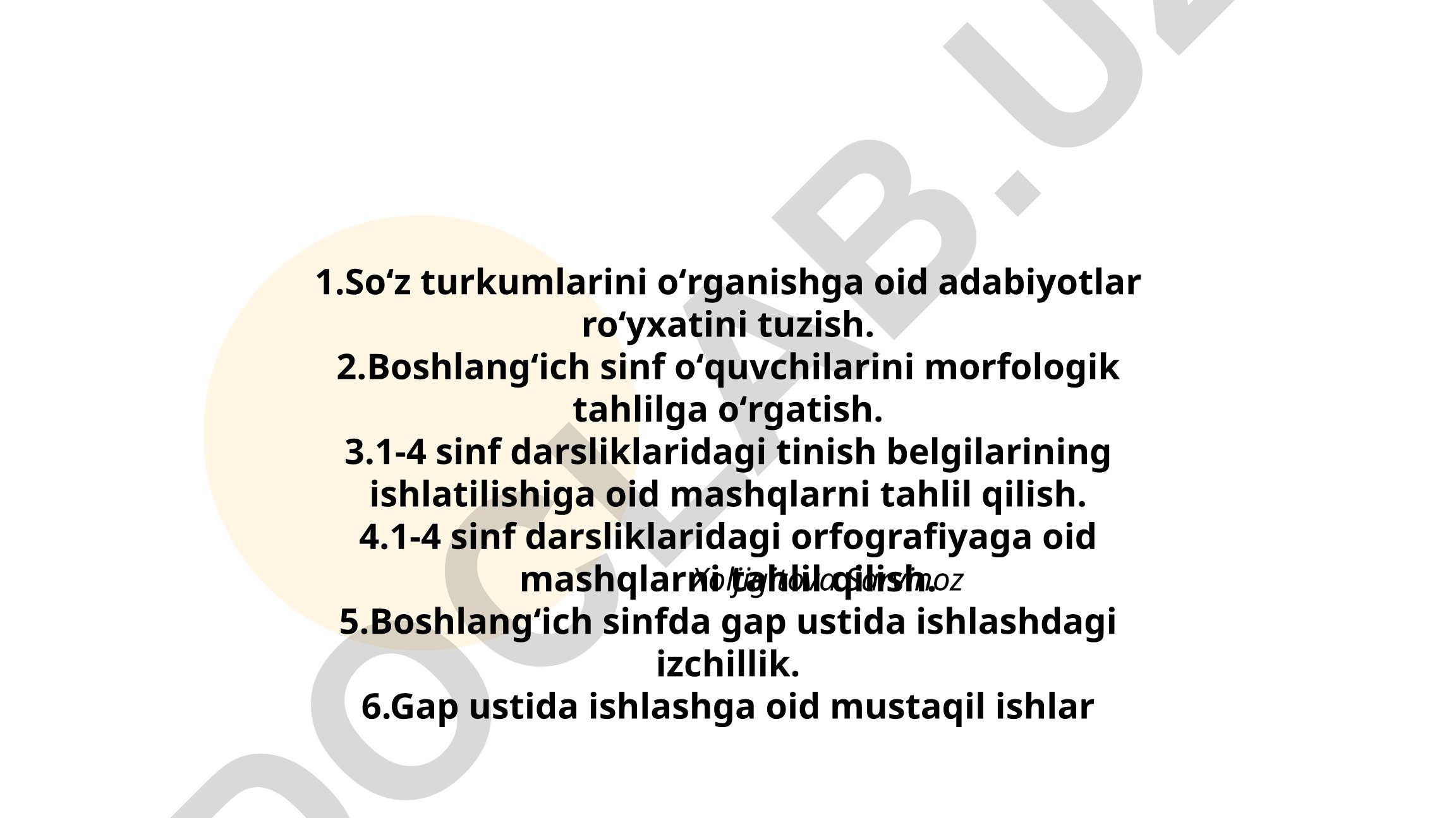 Boshlang'ich sinf o'quvchilariga morfologik tahlil va orfografiyani o'rgatish