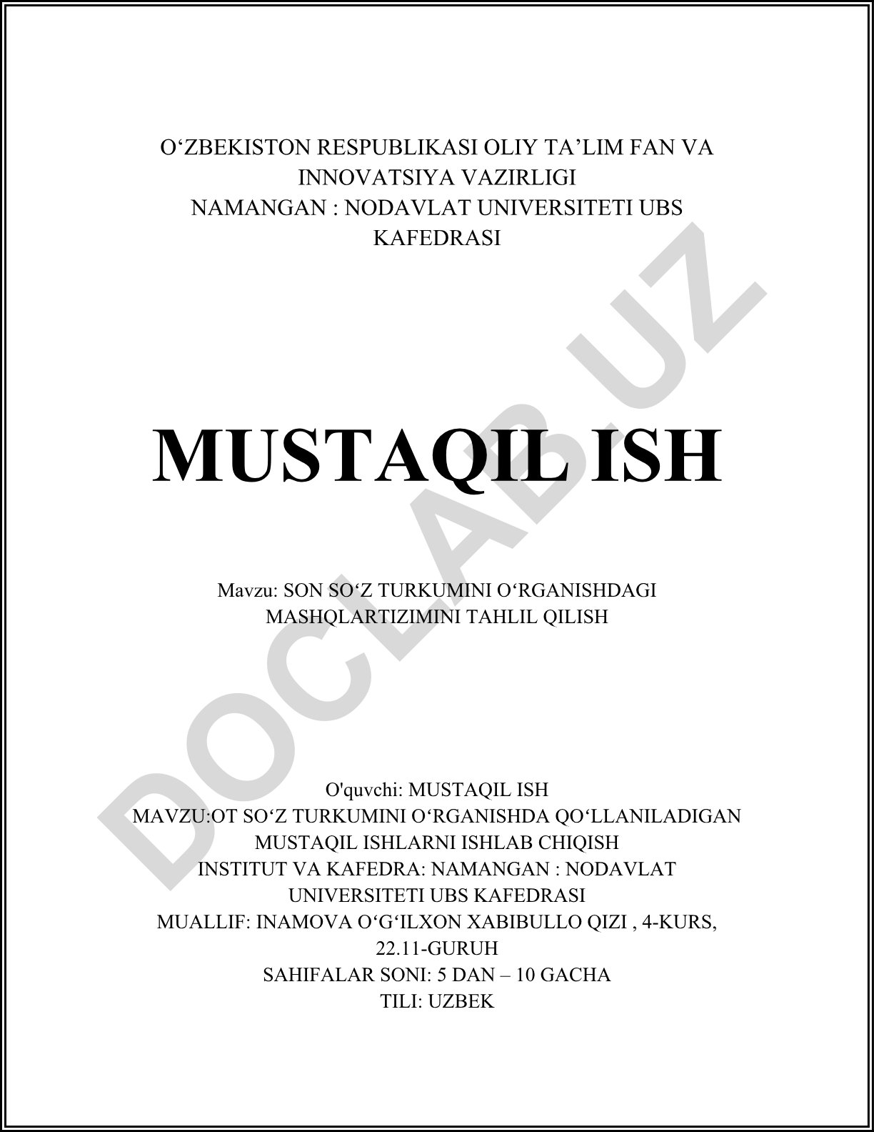 Son soʻz turkumini oʻrganishdagi mashqlar tizimini tahlil qilish