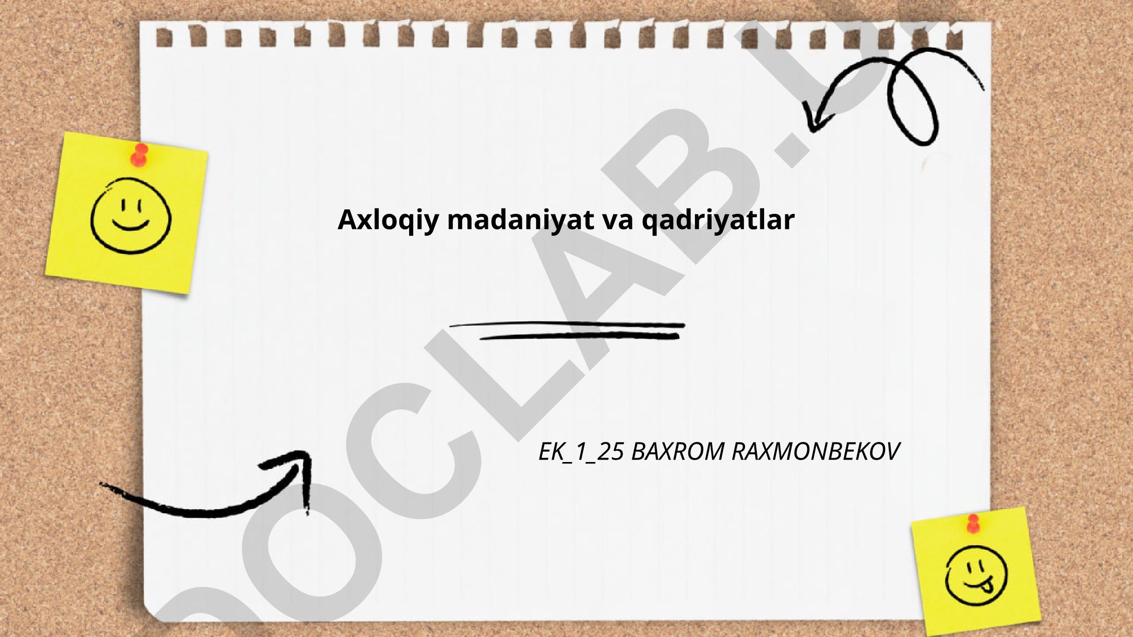 Axloqiy madaniyat va qadriyatlar