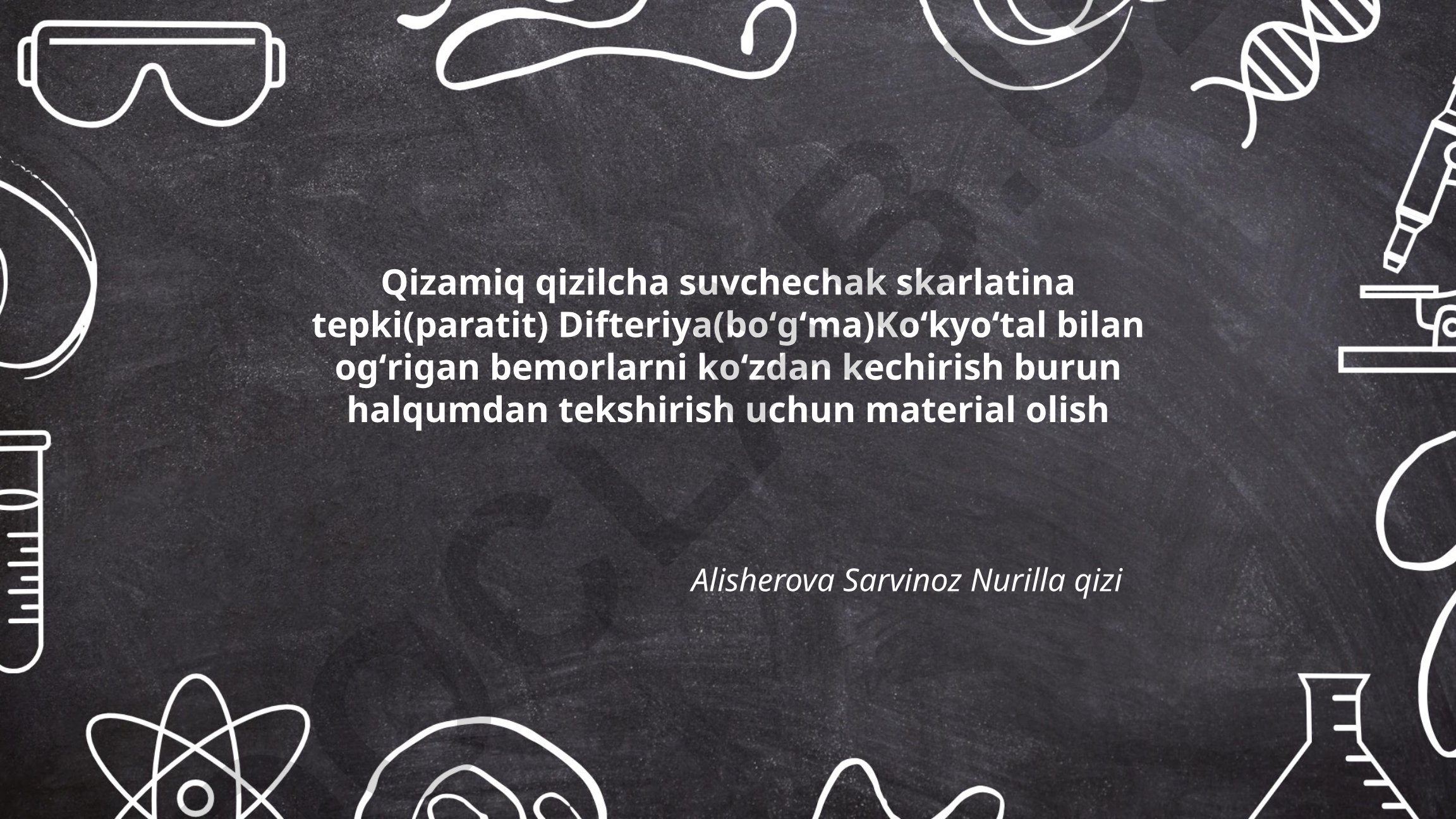 Bolalar yuqumli kasalliklarida diagnostik material olish usullari