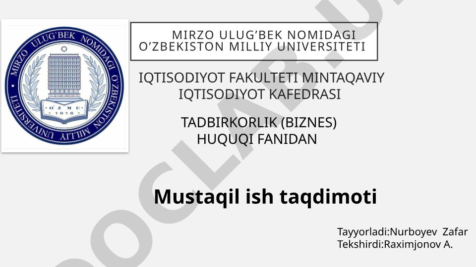 KFC oziq-ovqat kompaniyasi brendi haqida mustaqil ish