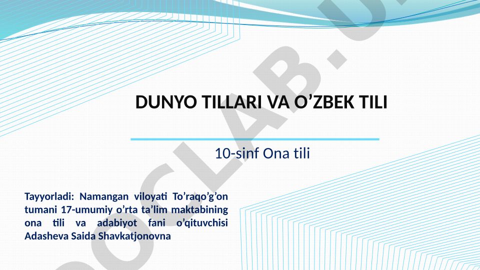 Dunyo tillari va o'zbek tilining lug'at boyligi