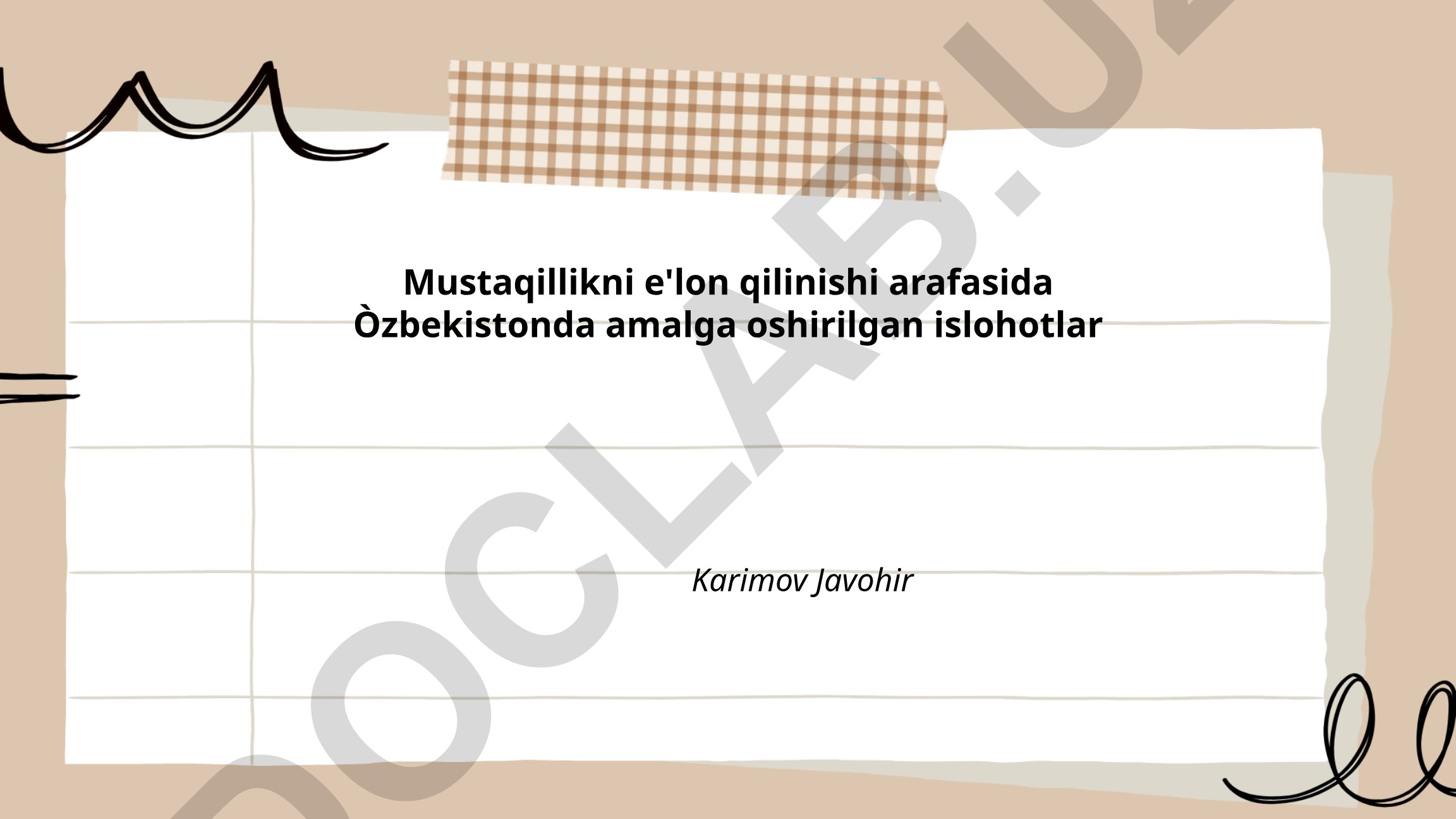 Mustaqillikni e'lon qilinishi arafasida O'zbekistonda amalga oshirilgan islohotlar